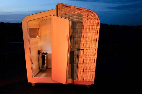 Strandkorb Sauna auf der Watt'n Insel