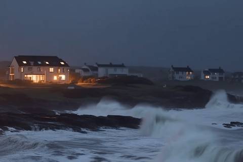 stürmische Nacht am Meer