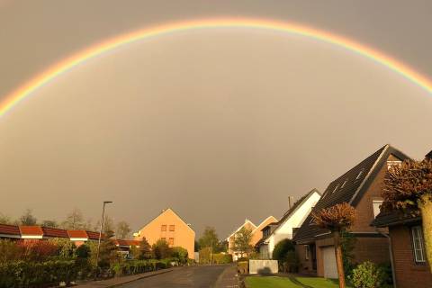 Regenbogen über Büsum im Mai 2020